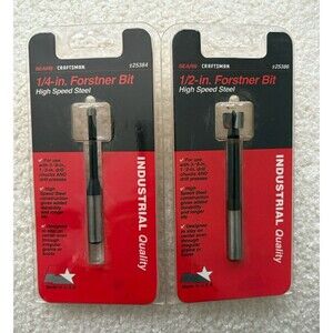 Sears Craftsman Lot of 2 Forstner Bits 1/4” & 1/2” High Speed Steel New Sealed